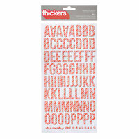 American Crafts - Hollyday Collection - Christmas - Thickers - Glossy Chipboard Alphabet Stickers - Elf - Red