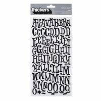American Crafts - Nightfall Collection - Halloween - Thickers - Foam Alphabet Stickers - Elm - Black