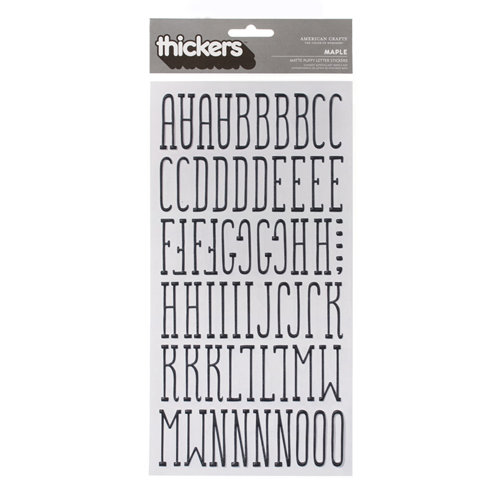American Crafts - Nightfall Collection - Halloween - Thickers - Puffy Alphabet Stickers - Maple - Black