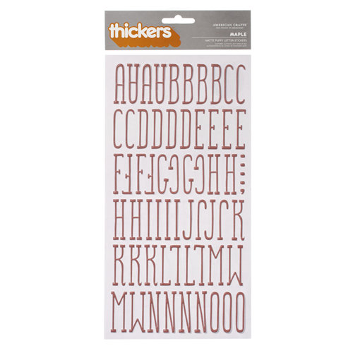 American Crafts - Nightfall Collection - Halloween - Thickers - Puffy Alphabet Stickers - Maple - Chocolate