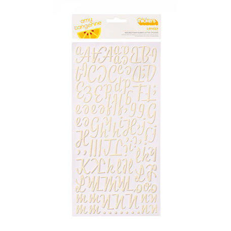 American Crafts - Amy Tangerine Collection - Thickers - Molded Foam Rubber Alphabet Stickers - Lovely - Straw
