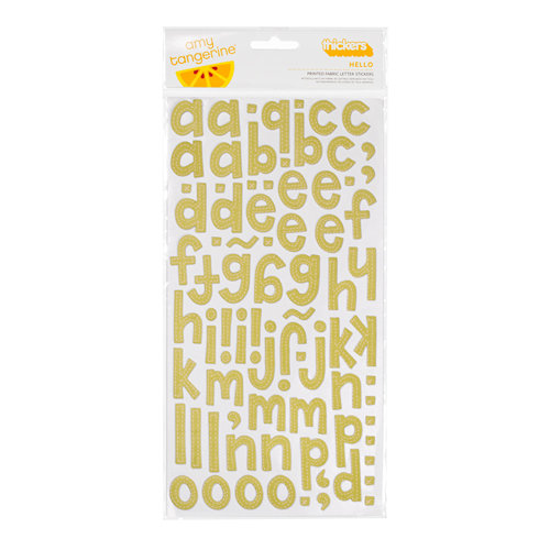 American Crafts - Amy Tangerine Collection - Thickers - Printed Fabric Alphabet Stickers - Hello - Kale
