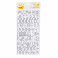 American Crafts - Amy Tangerine Collection - Thickers - Printed Chipboard Alphabet Stickers - Goodness - White