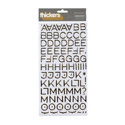 American Crafts - Thickers - Foil Chipboard Alphabet Stickers - Hardcover - Gold