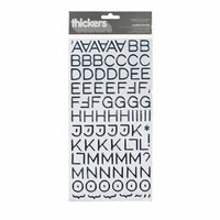 American Crafts - Thickers - Foil Chipboard Alphabet Stickers - Hardcover - Silver