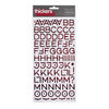 American Crafts - Thickers - Foil Chipboard Alphabet Stickers - Hardcover - Rouge