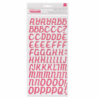American Crafts - Fresh Squeezed Collection - Thickers - Glitter Foam Alphabet Stickers - Cupboard - Raspberry
