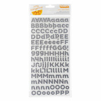 American Crafts - Amy Tangerine Collection - Sketchbook - Thickers - Glitter Foam Alphabet Stickers - Scene - Silver