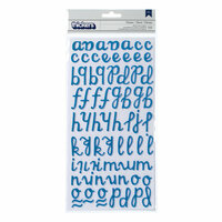 American Crafts - Thickers - Glitter Foam Alphabet Stickers - Freedom - Denim