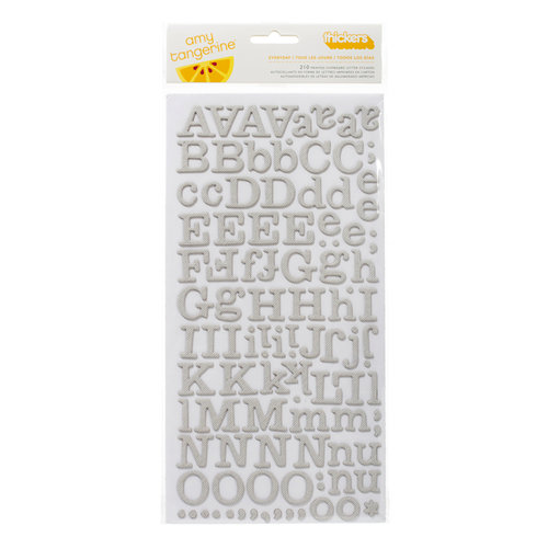 American Crafts - Amy Tangerine Collection - Ready Set Go - Thickers - Printed Chipboard Alphabet Stickers - Everyday - White