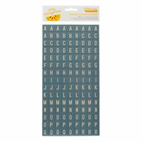 American Crafts - Amy Tangerine Collection - Ready Set Go - Thickers - Chipboard Tile Alphabet Stickers - Weekender - Mediterranean