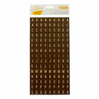 American Crafts - Amy Tangerine Collection - Ready Set Go - Thickers - Chipboard Tile Alphabet Stickers - Weekender - Truffle
