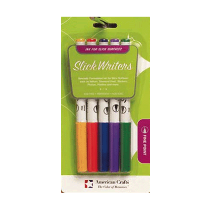 American Crafts - Slick Writers -  5 Piece Set - Assorted Color - Fine Point, CLEARANCE