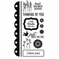 American Crafts - Clear Acrylic Stamp Set - Sentiments - Large