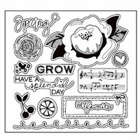 American Crafts - Dear Lizzy Spring Collection - Clear Acrylic Stamp Set - Whistle, CLEARANCE