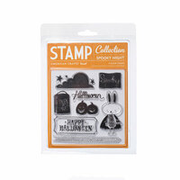 American Crafts - Nightfall Collection - Halloween - Clear Acrylic Stamps - Spooky Night