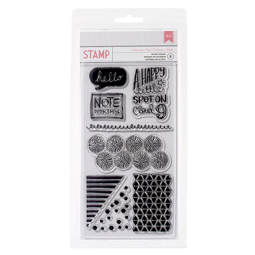 American Crafts - My Girl Collection - Clear Acrylic Stamps - Noteworthy