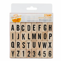 American Crafts - Amy Tangerine Collection - Yes, Please - Wood Alphabet Stamp Set - Document