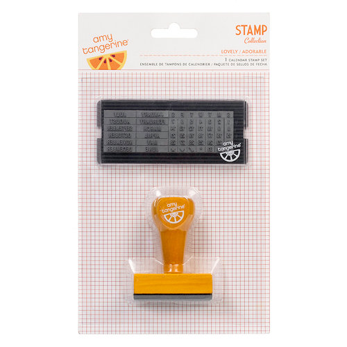 American Crafts - Amy Tangerine Collection - Yes, Please - Calendar Stamp Set - Lovely