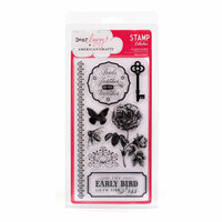 American Crafts - Dear Lizzy Enchanted Collection - Clear Acrylic Stamp Set - Bellflower, CLEARANCE