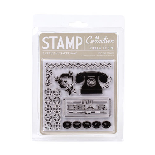 American Crafts - Peachy Keen Collection - Clear Acrylic Stamps - Hello, There