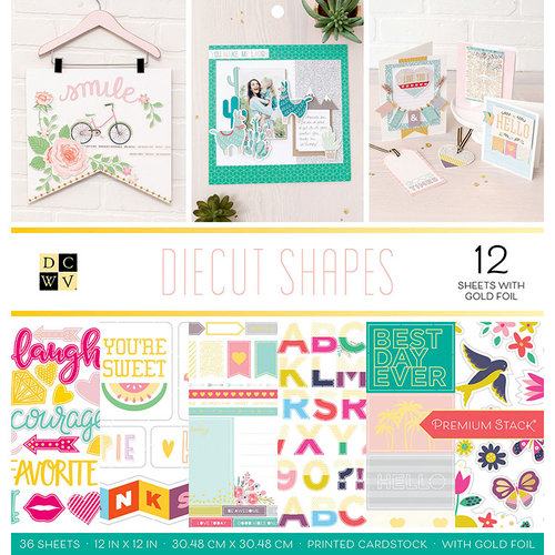 Die Cuts with a View - Diecut Shapes Collection - Foil Paper Stack - 12 x 12