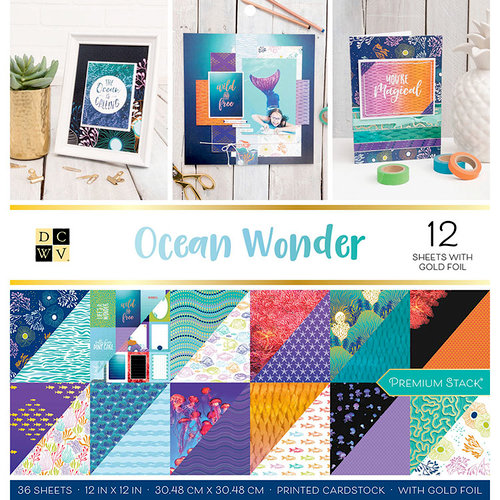 Die Cuts with a View - Ocean Wonder Collection - Foil Paper Stack - 12 x 12
