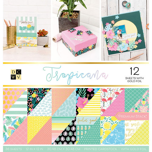 Die Cuts with a View - Tropicana Collection - Foil Paper Stack - 12 x 12