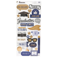 Die Cuts with a View - Graduation Collection - Cardstock Stickers with Foil Accents
