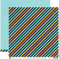Die Cuts with a View - Playful Pets Collection - 12 x 12 Double Sided Paper - Diagonal Stripe