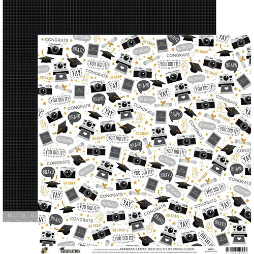 Die Cuts with a View - Graduation Collection - 12 x 12 Double Sided Paper - Grad Memories