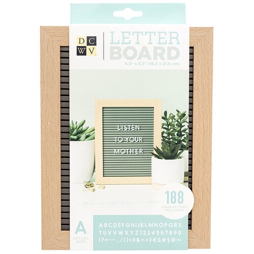 Die Cuts with a View - Letter Board - Standup - Grey with Light Wood Frame - 6.5 x 8.5