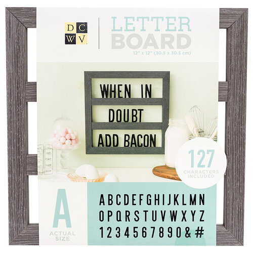 Die Cuts with a View - Letter Board - Backless - Grey Oak - 12 x 12