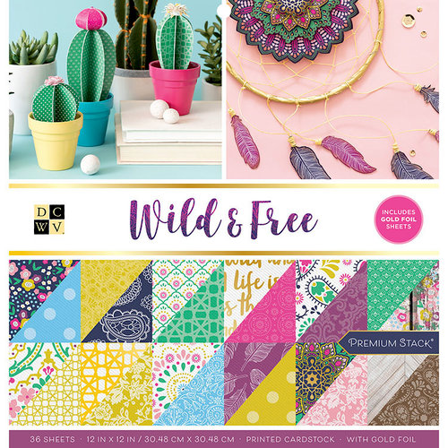 Die Cuts with a View - Wild and Free Collection - Foil Paper Stack - 12 x 12