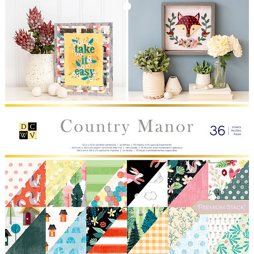 Die Cuts with a View - Country Manor Collection - Glitter and Foil Paper Stack - 12 x 12