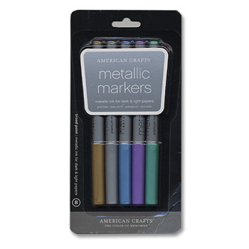 American Crafts - Metallic Markers - Broad Point - 5 Pack