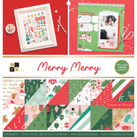 Die Cuts with a View - Christmas - 12 x 12 Double Sided Paper Stack - Merry Merry - Champagne Foil Accents