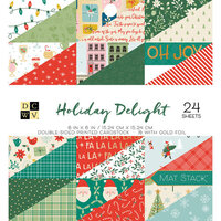 Die Cuts with a View - Christmas - 6 x 6 Double Sided Paper Stack - Holiday Delight - Gold Foil Accents