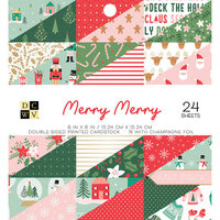 Die Cuts with a View - Christmas - 6 x 6 Double Sided Paper Stack - Merry Merry - Champagne Foil Accents