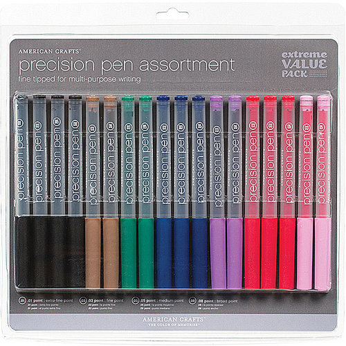 American Crafts - Precision Pens Value Pack - 18 Piece