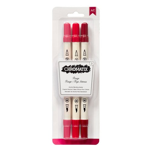 American Crafts - Chromatix - Blending Markers - Rouge - 3 Pack