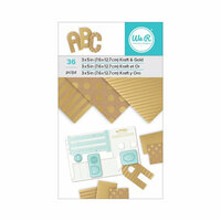 We R Makers - 3 x 5 Paper Pad - Kraft With Gold Foil