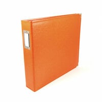 We R Makers - Classic Leather - 12 x 12 - 3-Ring Album - Orange Soda