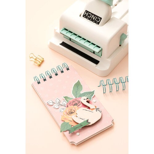  We R Memory Keepers, Cinch Book Binding Machine 2, Pink/White,  Easy to Use Design with Slide Ruler, Compatible with Wire or Spiral Coils,  Make Professional Books, Notebooks, Calendars and More