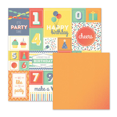 We R Memory Keepers - Cakes and Candles Collection - 12 x 12 Double Sided Paper - Party Time