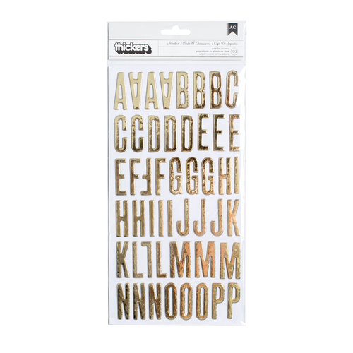 We R Memory Keepers - Clearly Posh Collection - Thickers - Alphabet - Gold Foil