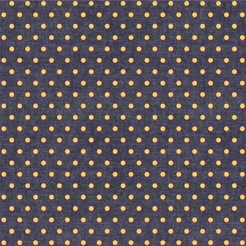 We R Makers - Denim Blues Collection - 12 x 12 Double Sided Paper - Yellow Dot