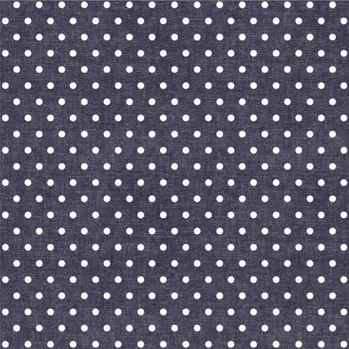 We R Makers - Denim Blues Collection - 12 x 12 Double Sided Paper - White Dot
