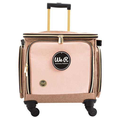 We R Makers - Crafter's Bag - Rolling Bag - Taupe and Pink