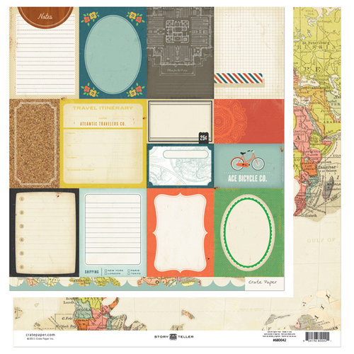 American Crafts - Crate Paper - Story Teller Collection - 12 x 12 Double Sided Paper - Accent Cuts